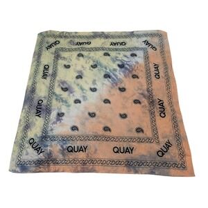 QUAY Tie Dye Bandana 20" Scarf Paisley Print Square Summer Festival Hiking
